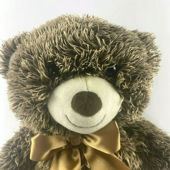 FAO Schwarz Teddy Bear Plush Brown With Bow Tie 17 Inches Long - Picture 4 of 4
